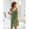 Ekouaer Nightgowns for Women Lace Trim V Neck Night Gowns for Adult Women(Boho Green Floral)