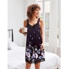 Ekouaer Nightgowns for Women Lace Trim V Neck Night Gowns for Adult Women(Deep Purple Floral)
