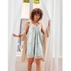 Ekouaer Nightgowns for Women Lace Trim V Neck Night Gowns for Adult Women(Floral Light Green)