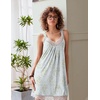 Ekouaer Nightgowns for Women Lace Trim V Neck Night Gowns for Adult Women(Floral Light Green)