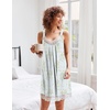 Ekouaer Nightgowns for Women Lace Trim V Neck Night Gowns for Adult Women(Floral Light Green)