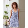 Ekouaer Nightgowns for Women Lace Trim V Neck Night Gowns for Adult Women(Floral Purple)
