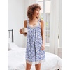Ekouaer Nightgowns for Women Lace Trim V Neck Night Gowns for Adult Women(Floral Purple)