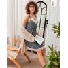 Ekouaer Nightgowns for Women Lace Trim V Neck Night Gowns for Adult Women(Mid Grey)