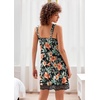 Ekouaer Nightgowns for Women Lace Trim V Neck Night Gowns for Adult Women(Orange Flower)