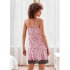 Ekouaer Nightgowns for Women Lace Trim V Neck Night Gowns for Adult Women(Pink Leopard Print)