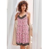 Ekouaer Nightgowns for Women Lace Trim V Neck Night Gowns for Adult Women(Pink Leopard Print)