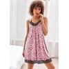 Ekouaer Nightgowns for Women Lace Trim V Neck Night Gowns for Adult Women(Pink Leopard Print)