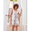 Ekouaer Nightgowns for Women Lace Trim V Neck Night Gowns for Adult Women(White Flower)