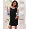 Ekouaer Nightgowns for Women Short Sleeve Sleep Shirts Raglan Night Shirt(Black Pink Floral)