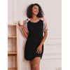 Ekouaer Nightgowns for Women Short Sleeve Sleep Shirts Raglan Night Shirt(Black Pink Floral)