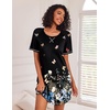 Ekouaer Nightgowns for Women Short Sleeve Sleep Shirts Raglan Night Shirt(Butterfly)