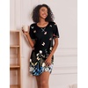 Ekouaer Nightgowns for Women Short Sleeve Sleep Shirts Raglan Night Shirt(Butterfly)