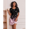 Ekouaer Nightgowns for Women Short Sleeve Sleep Shirts Raglan Night Shirt(Cherry Blossoms)