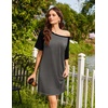 Ekouaer Nightgowns for Women Short Sleeve Sleep Shirts Raglan Night Shirt(Dark Grey2)