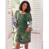 Ekouaer Nightgowns for Women Short Sleeve Sleep Shirts Raglan Night Shirt(Floral Green)