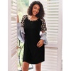 Ekouaer Nightgowns for Women Short Sleeve Sleep Shirts Raglan Night Shirt(Leopard)