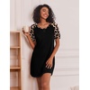 Ekouaer Nightgowns for Women Short Sleeve Sleep Shirts Raglan Night Shirt(Leopard)