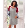 Ekouaer Nightgowns for Women Short Sleeve Sleep Shirts Raglan Night Shirt(Light Grey2)