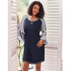 Ekouaer Nightgowns for Women Short Sleeve Sleep Shirts Raglan Night Shirt(Navy Blue)