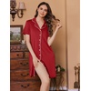 Ekouaer Nursing Nightgown Labor and Delivery Gown Maternity Pajamas Dress(Wine Red)