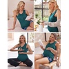 Ekouaer Nursing Pajamas Set Postpartum Tank Tops and Shorts(B-floral Green)