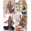 Ekouaer Nursing Pajamas Set Postpartum Tank Tops and Shorts(B-flower Gray)
