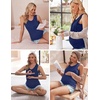 Ekouaer Nursing Pajamas Set Postpartum Tank Tops and Shorts(Blue-navy Star)