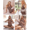 Ekouaer Nursing Pajamas Set Postpartum Tank Tops and Shorts(Brown)