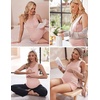 Ekouaer Nursing Pajamas Set Postpartum Tank Tops and Shorts(Pink)