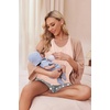 Ekouaer Nursing Pajamas Set Postpartum Tank Tops and Shorts(Pink-grey Star)