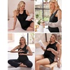Ekouaer Nursing Pajamas Set Postpartum Tank Tops and Shorts(S-black)