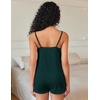 Ekouaer Pajama Sets for Women Cute Printed Lace Cami Pj Shorts Set(Green)