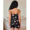 Ekouaer Pajama Sets for Women Cute Printed Lace Cami Pj Shorts Set(Pink Heart)