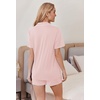 Ekouaer Pajamas for Women Set 2 Piece Soft Button Down Top and Shorts(Pink)