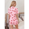 Ekouaer Pajamas for Women Set 2 Piece Soft Button Down Top and Shorts(Pink Bow Tie)
