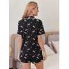 Ekouaer Pajamas for Women Set 2 Piece Soft Button Down Top and Shorts(Pink Cherry)