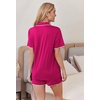 Ekouaer Pajamas for Women Set 2 Piece Soft Button Down Top and Shorts(Rose)