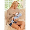 Ekouaer Women 3 Packs Nursing Shirts Long Sleeve Breastfeeding Tops Round Neck Postpartum Clothes Double Layer Maternity Tee(Black/Brown/Khaki)