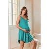 Ekouaer Women 3 in 1 Labor and Delivery/Maternity/Nursing Nightgown Button Down Sleeveless Pregnancy Dress for Breastfeeding(Ceramic Green)