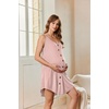 Ekouaer Women 3 in 1 Labor and Delivery/Maternity/Nursing Nightgown Button Down Sleeveless Pregnancy Dress for Breastfeeding(Dusty Pink)