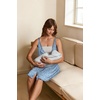 Ekouaer Women 3 in 1 Labor and Delivery/Maternity/Nursing Nightgown Button Down Sleeveless Pregnancy Dress for Breastfeeding(Light Blue Floral)