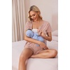 Ekouaer Women Maternity Nursing Pajama Sets Short Sleeve Postpartum Pajamas(Dusty Pink)