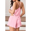 Ekouaer Womens Cami Pajama Sets V Neck PJs Soft Lingerie Top and Shorts(Light Pink)