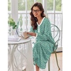 Ekouaer Women’s Long Sleeve Nightgown Full Length Sleepwear Long Sleepshirts Henley Sleep Dress(Green Floral)