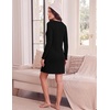 Ekouaer Women’s Long Sleeve Nightgown Soft Ribbed Sleep Dress Night Shirt(Black)