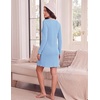 Ekouaer Women’s Long Sleeve Nightgown Soft Ribbed Sleep Dress Night Shirt(Blue)