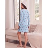 Ekouaer Women’s Long Sleeve Nightgown Soft Ribbed Sleep Dress Night Shirt(Blue Cherry)