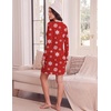 Ekouaer Women’s Long Sleeve Nightgown Soft Ribbed Sleep Dress Night Shirt(Christmas Red-white Snowflake)
