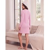 Ekouaer Women’s Long Sleeve Nightgown Soft Ribbed Sleep Dress Night Shirt(Pink)